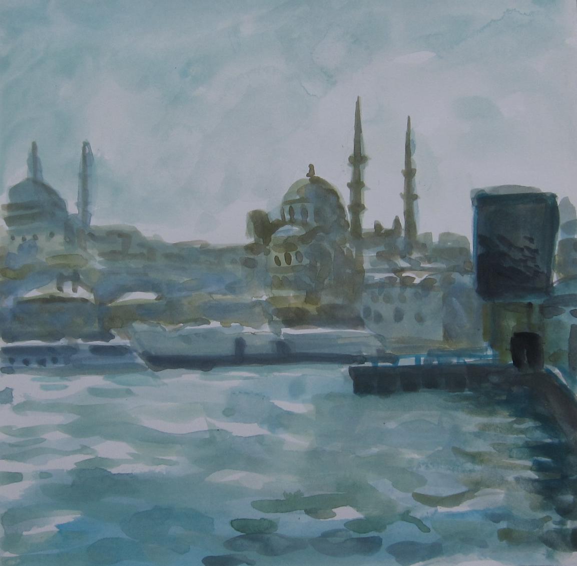 Istanbul,2010,  gouache op papier,24x24 cm